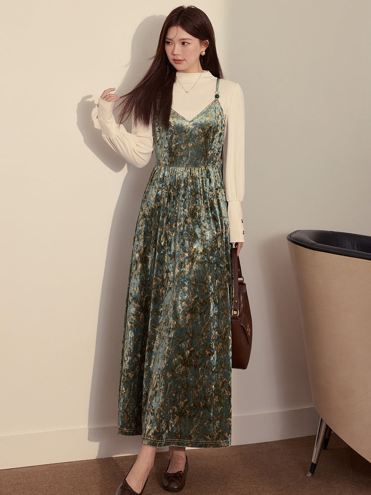 Enchanted Forest Velvet Dress Green / XL Enchanted Forest Velvet Dress Green / XL