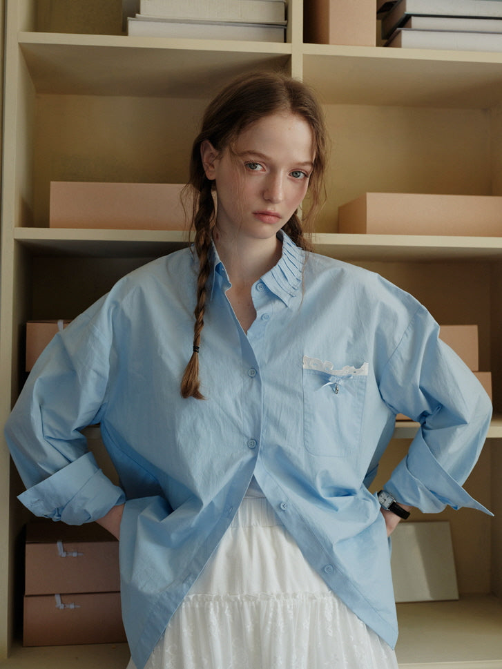 Sky Charm Cotton Blouse