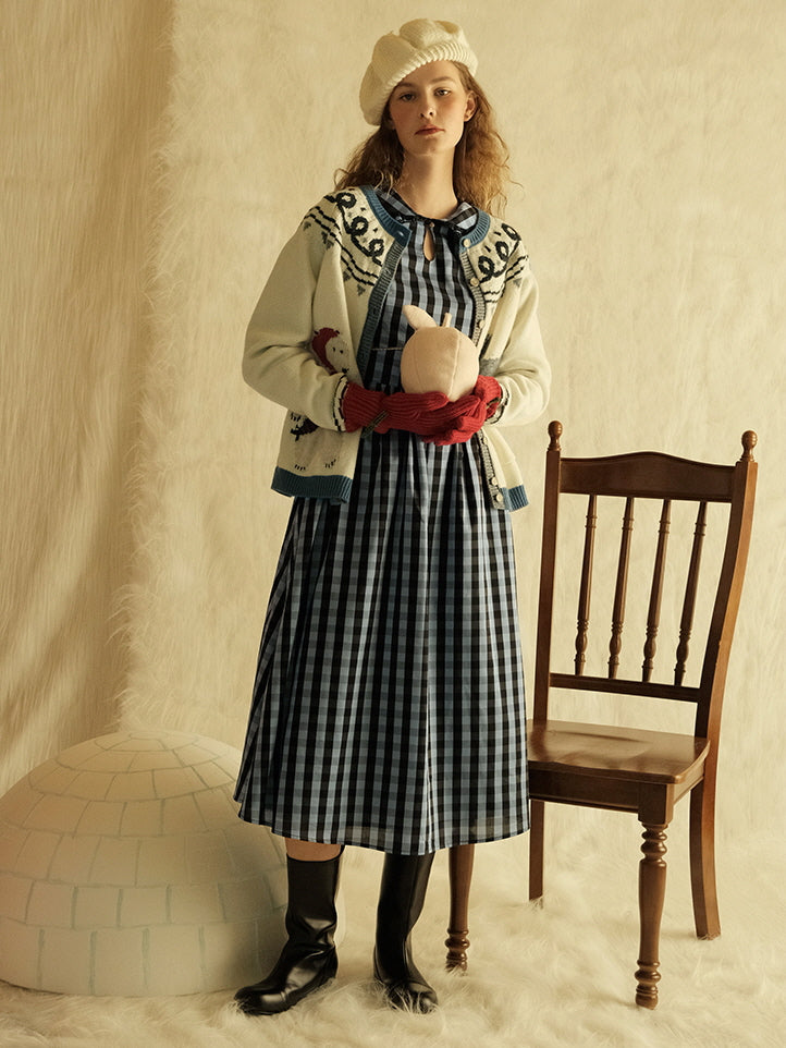 Plaid Vintage Sailor Collar Dress