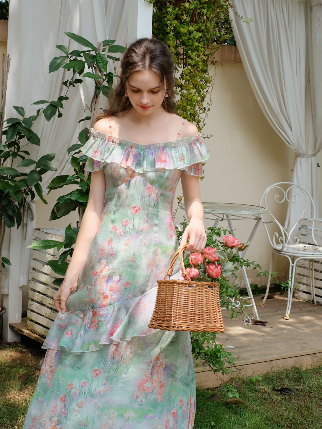 Aurora's Enchanted Monet Garden Dress