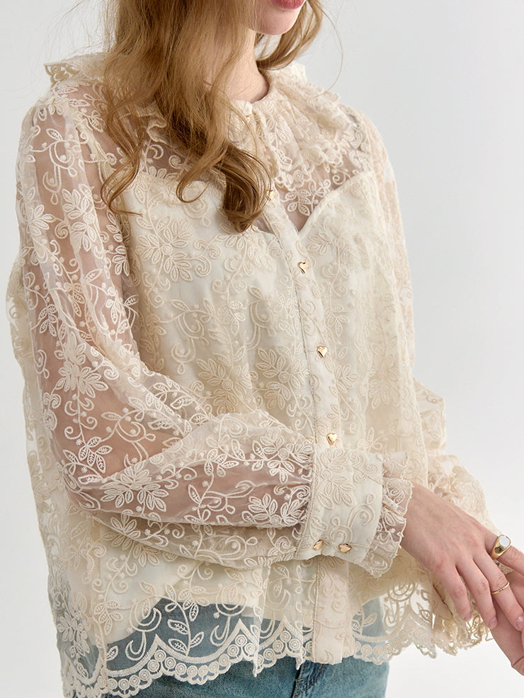 Vintage Lace Heart Blouse