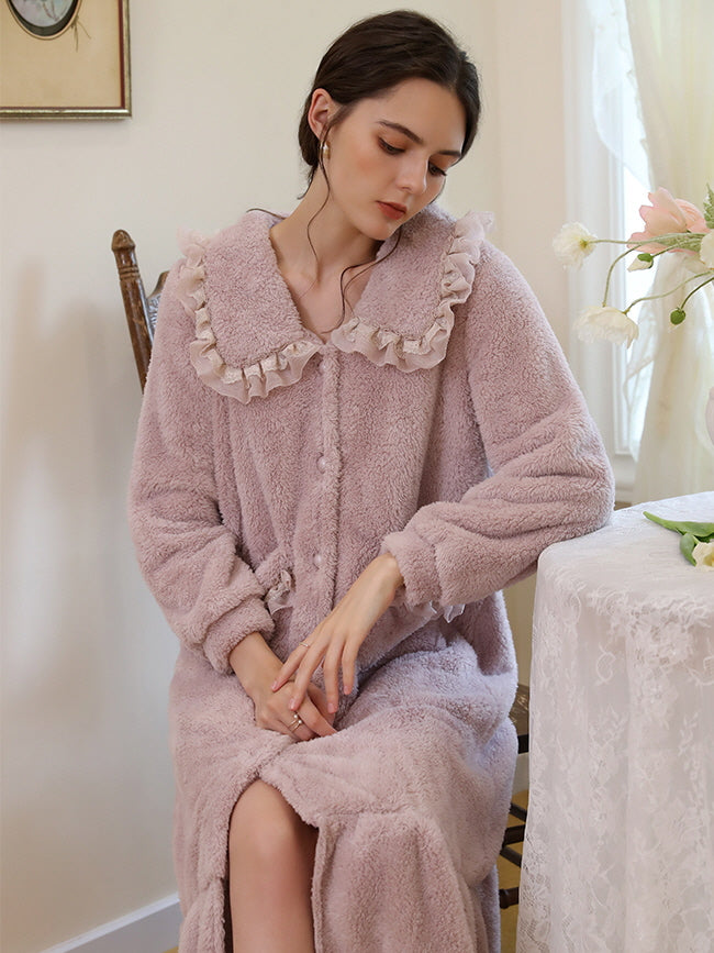 Lavender Ruffled Collar Dream Robe