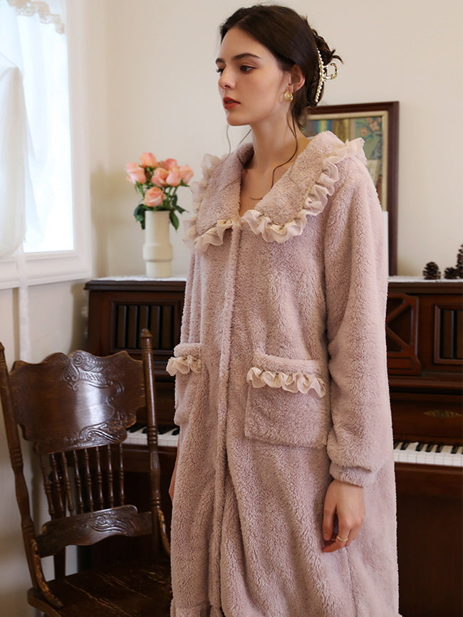 Lavender Ruffled Collar Dream Robe