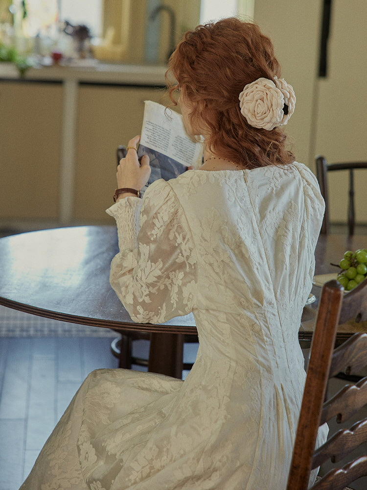 Whimsical Vintage Lace Cottagecore Dress