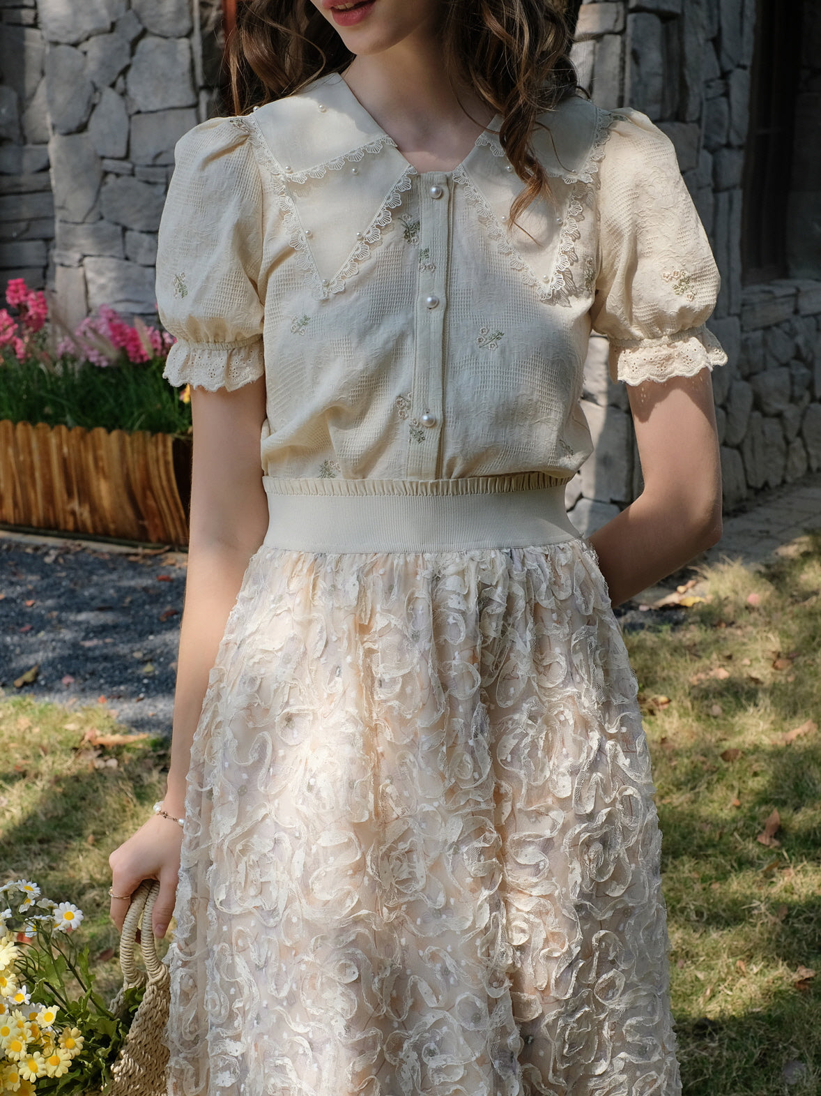 Enchanted Garden Ivory Lace Blouse