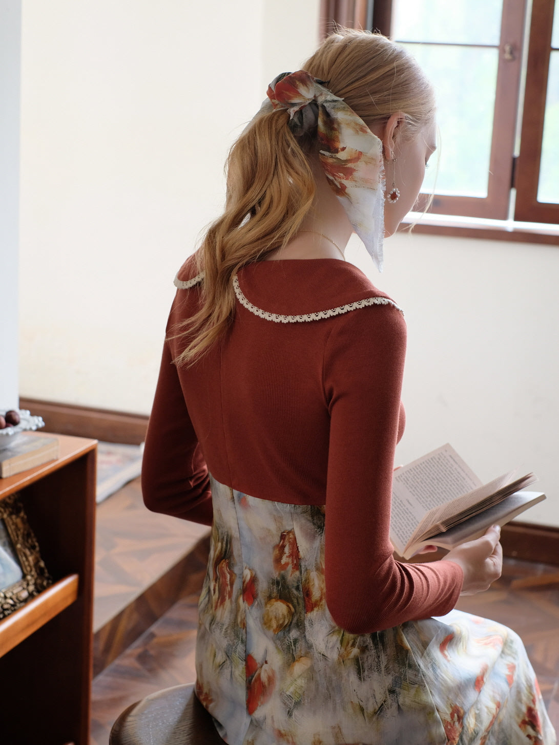 Autumn Bloom Retro Knit Dress