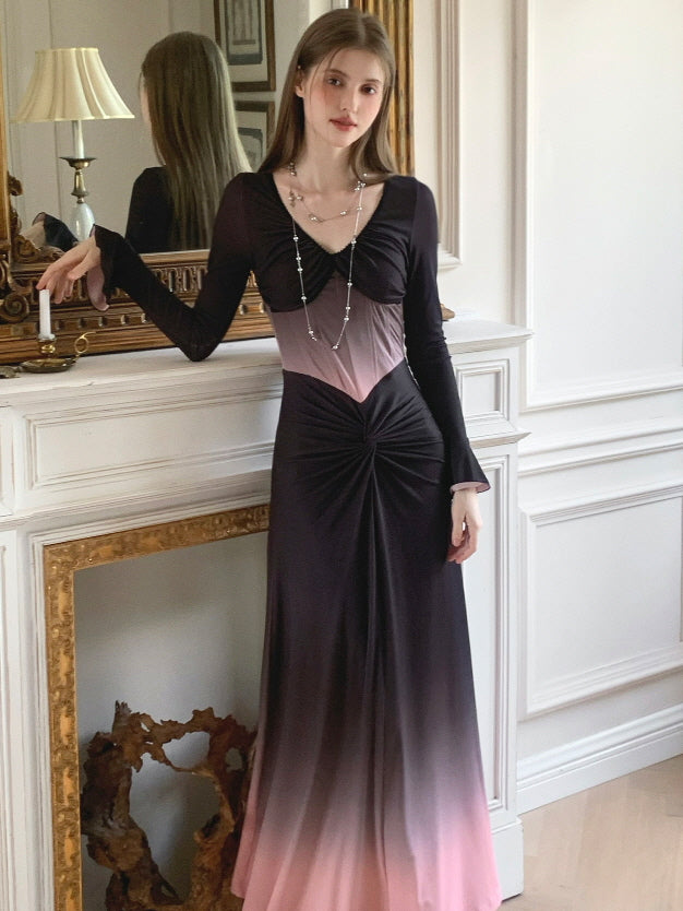 Ombre Corset Maxi Dress