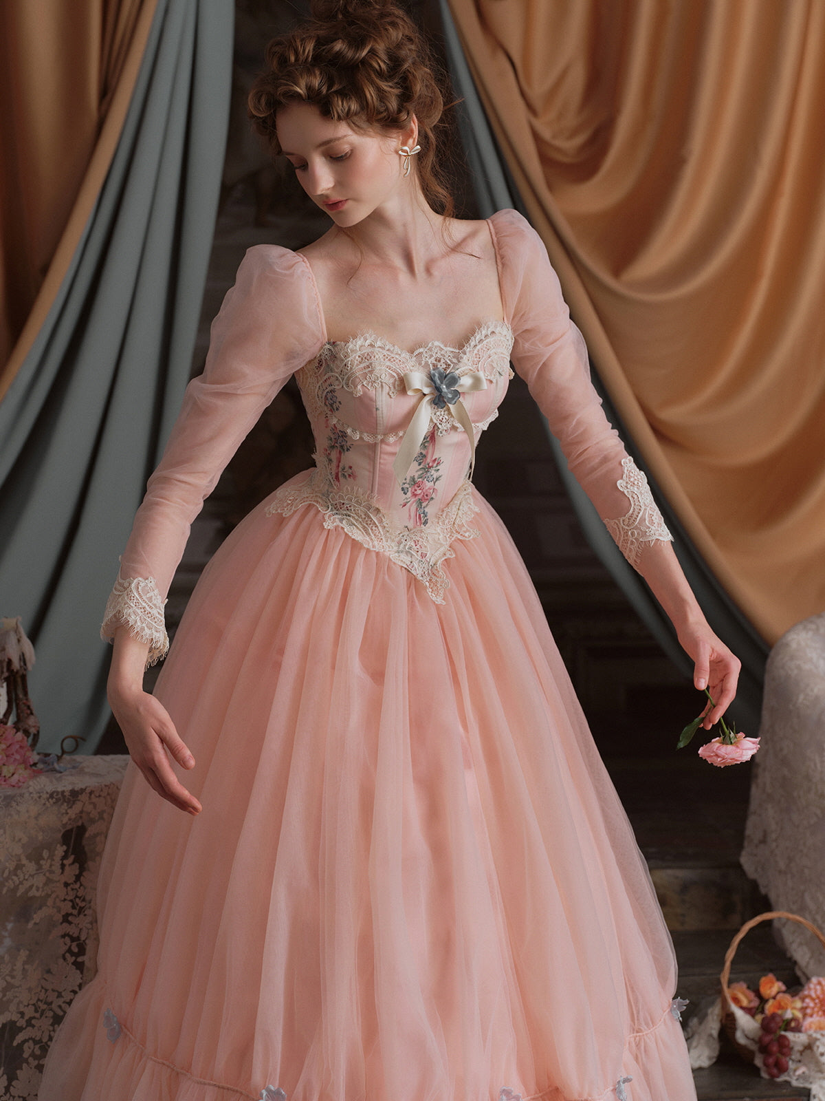 Floral Elegance Vintage Ball Gown