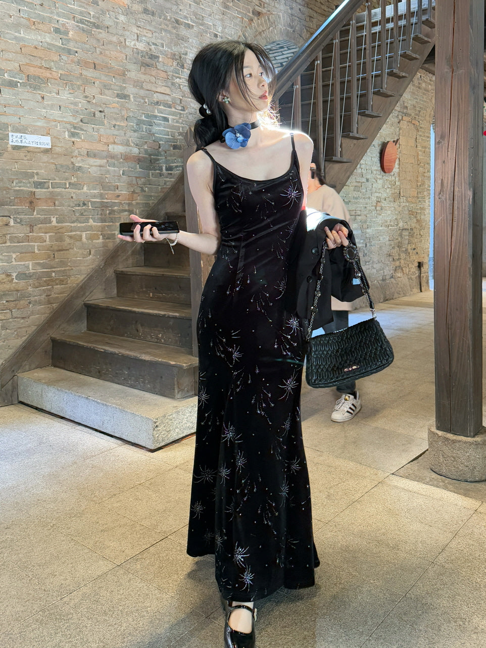 Black Velvet Slip Dress  Vintage Aesthetic Outfit