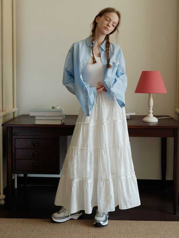 Sky Charm Cotton Blouse