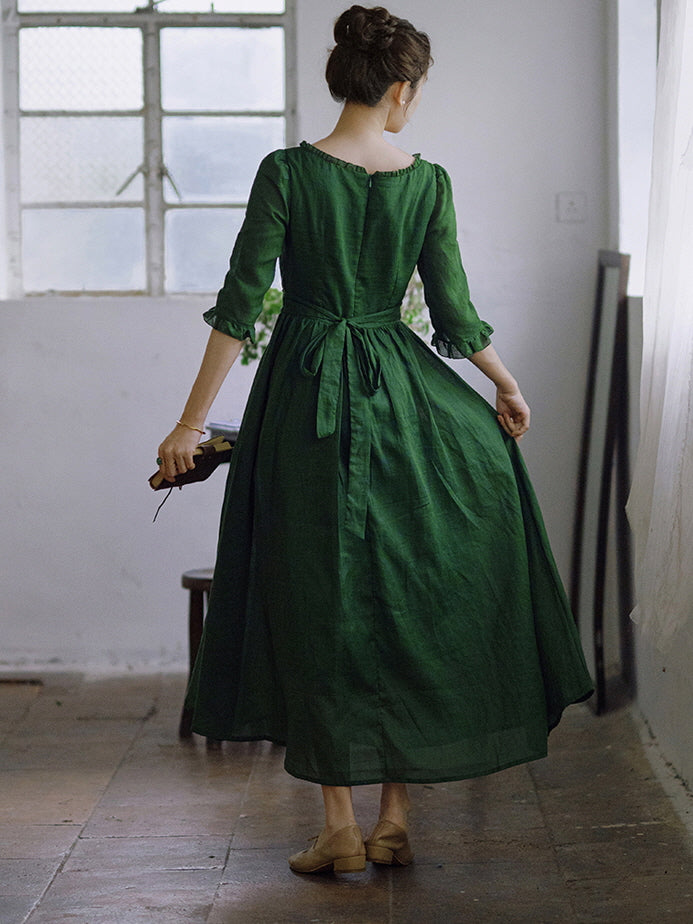 Olivia's Classic Elegance Green Dress