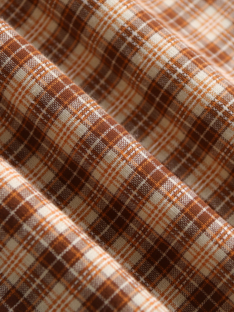 Vintage-Inspired Plaid Pinafore Dress