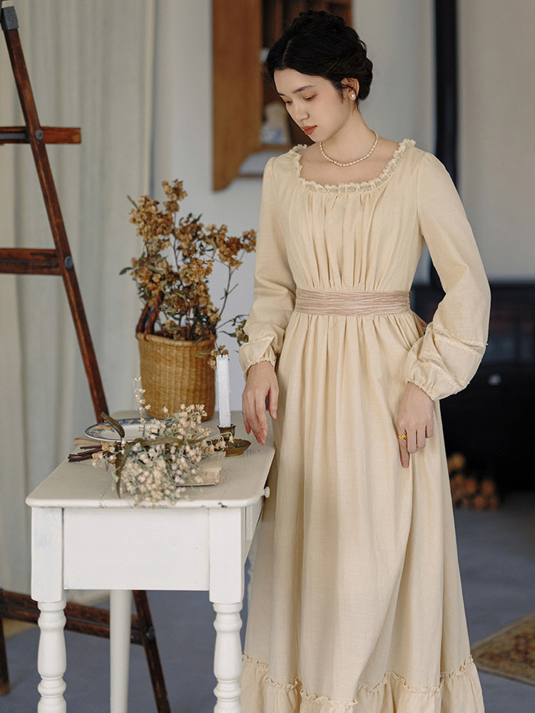 Golden Hour Vintage Gathered Dress