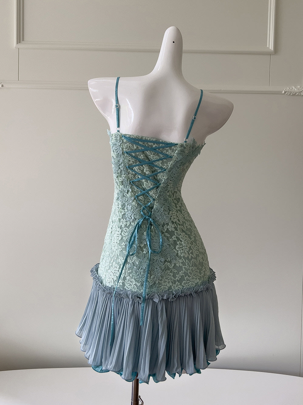 Fairytale Floral Blue Lace Dress