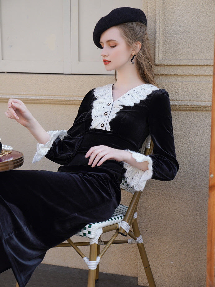Vintage Velvet Romance Dress