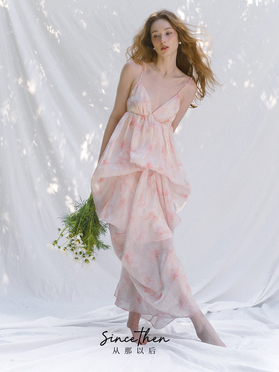 Emmeline Pink Floral Maxi Dress