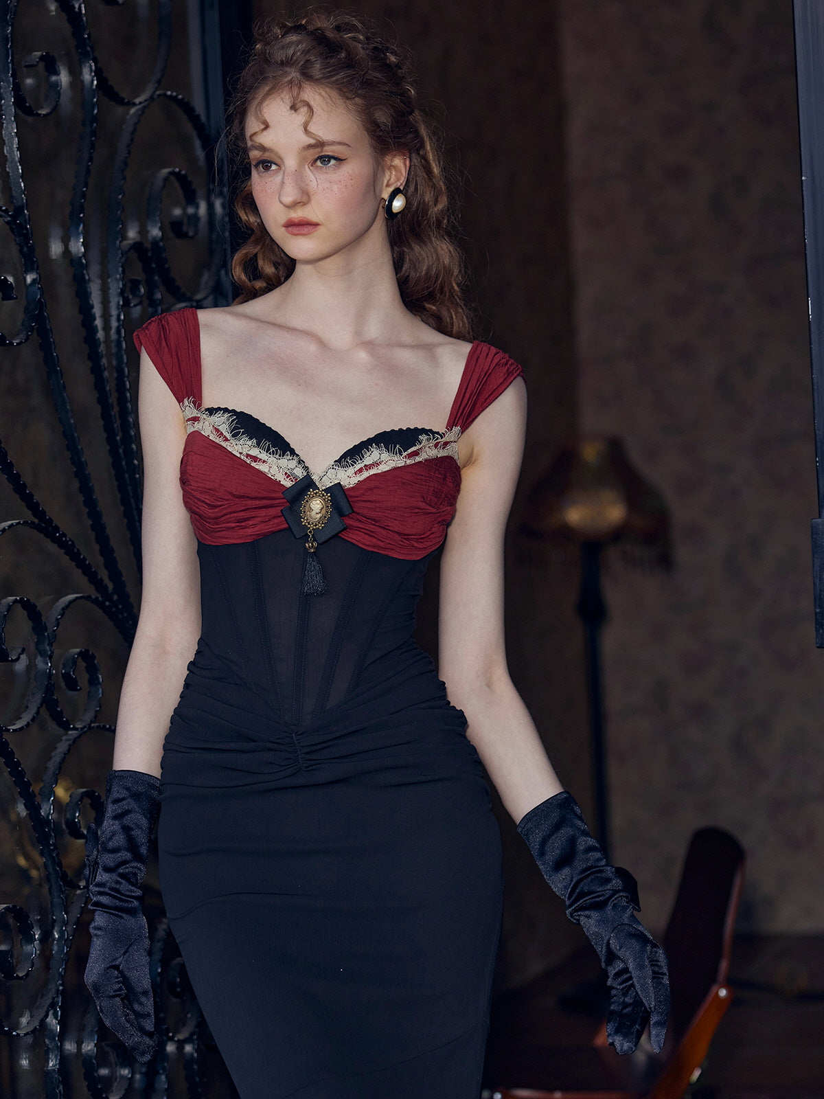 Elegant Vintage Princess Black Party Dress
