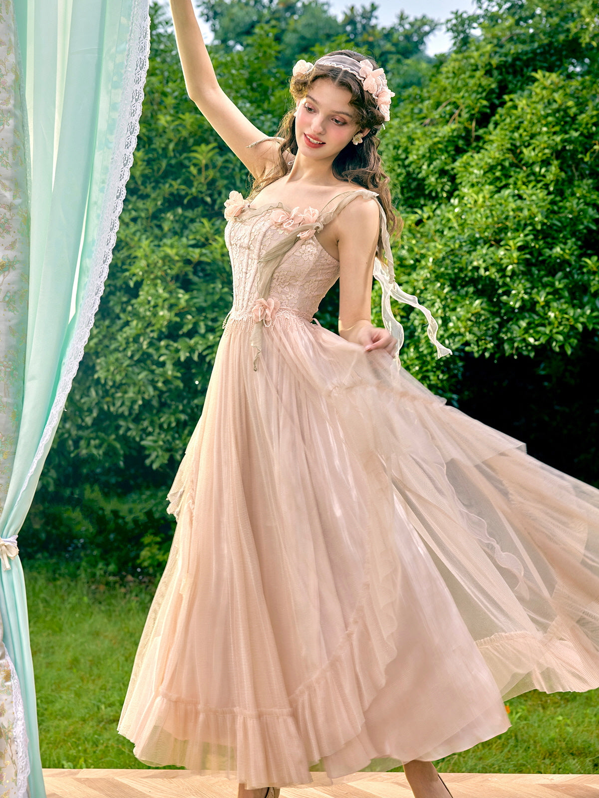 Royal Princess Pink Aesthetic Dress