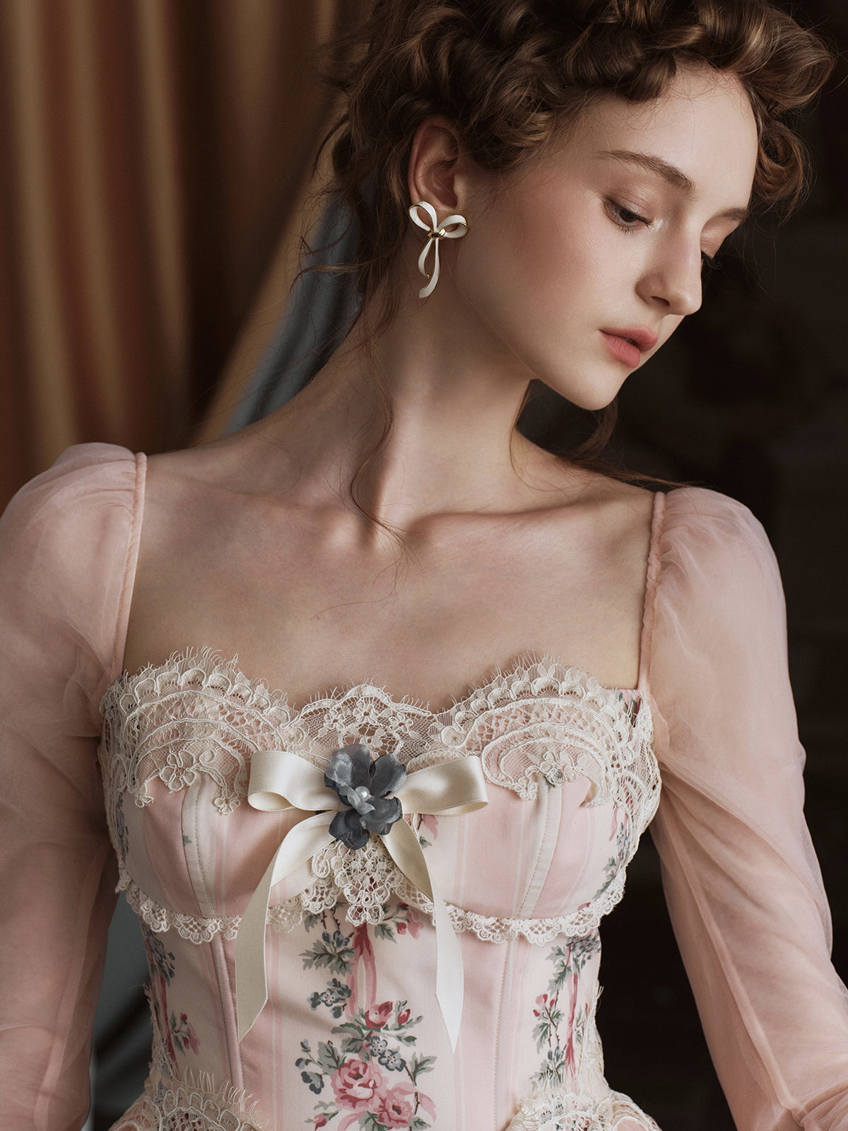 Floral Elegance Vintage Ball Gown
