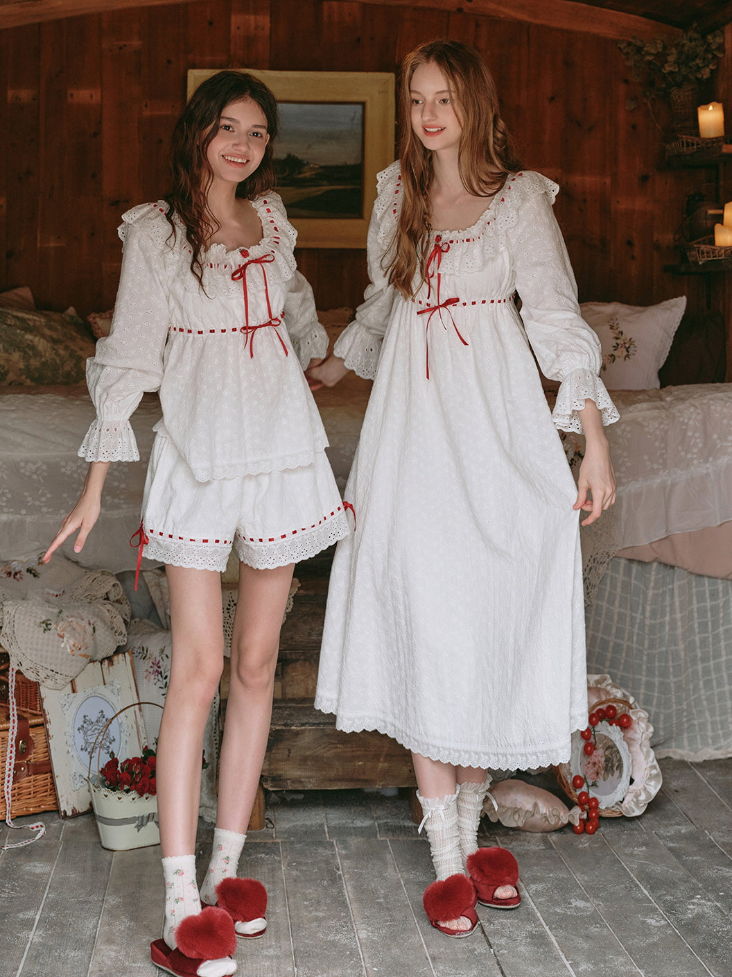 Enchanted Rose Embroidered Cotton Nightgown