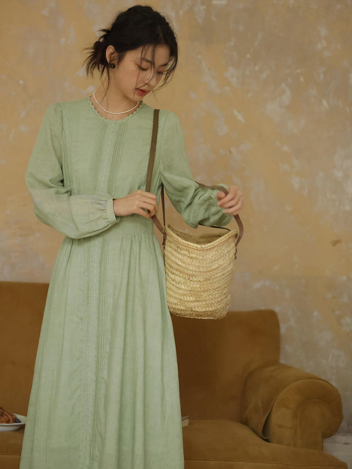 Sage Green Cottagecore Dress