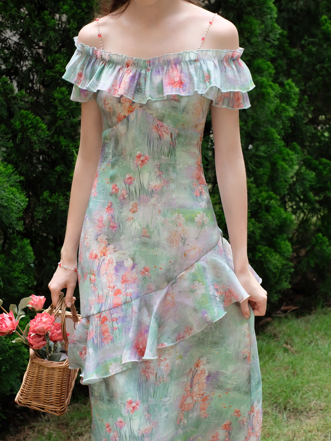 Aurora's Enchanted Monet Garden Dress