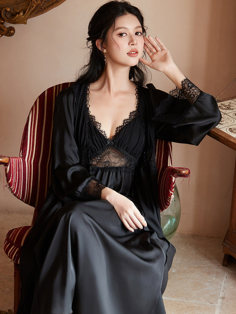 Grace's Lace Delight Nightgown Set