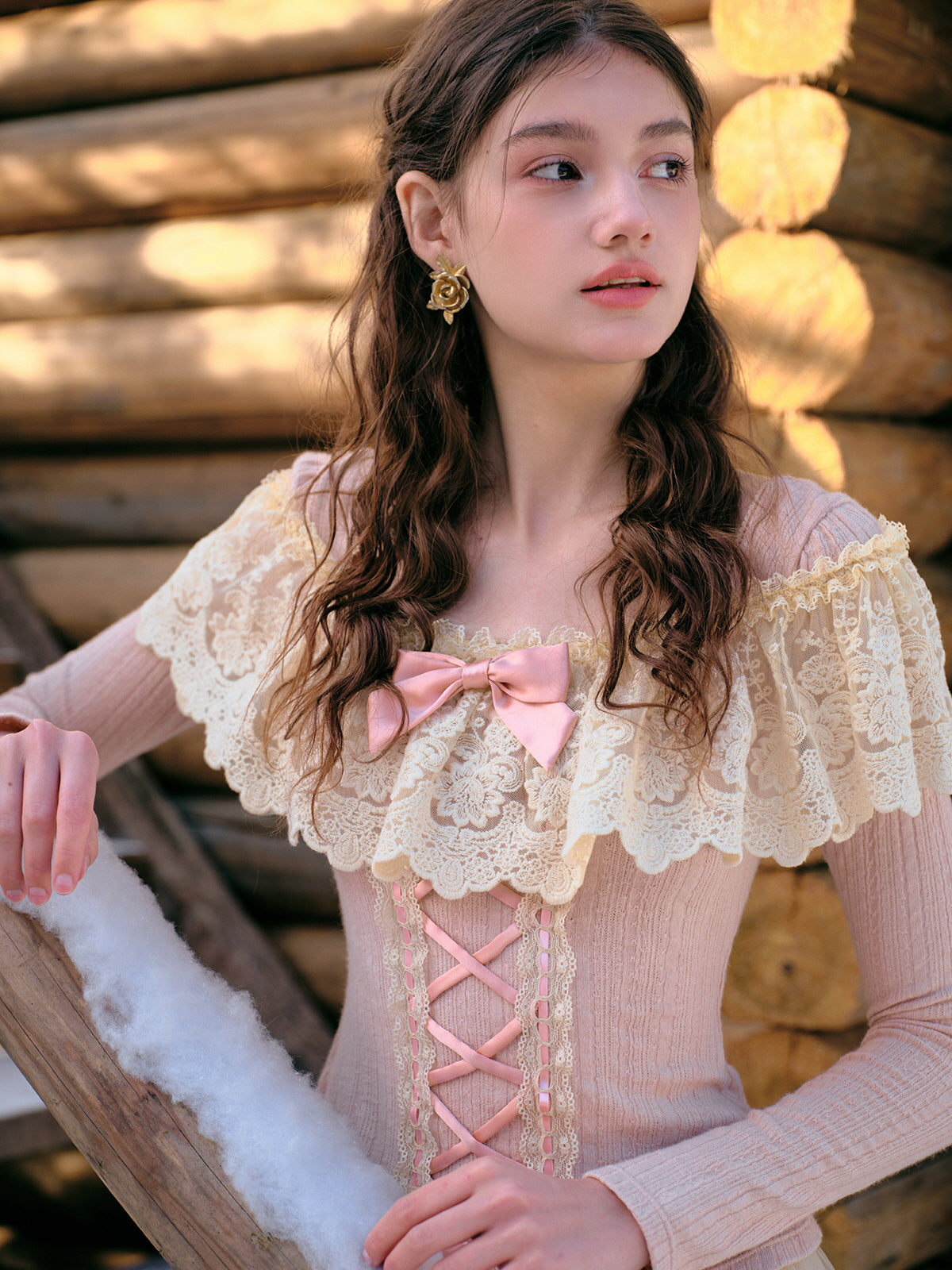 Vintage Lace Off-Shoulder Corset Top