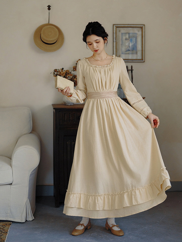 Golden Hour Vintage Gathered Dress