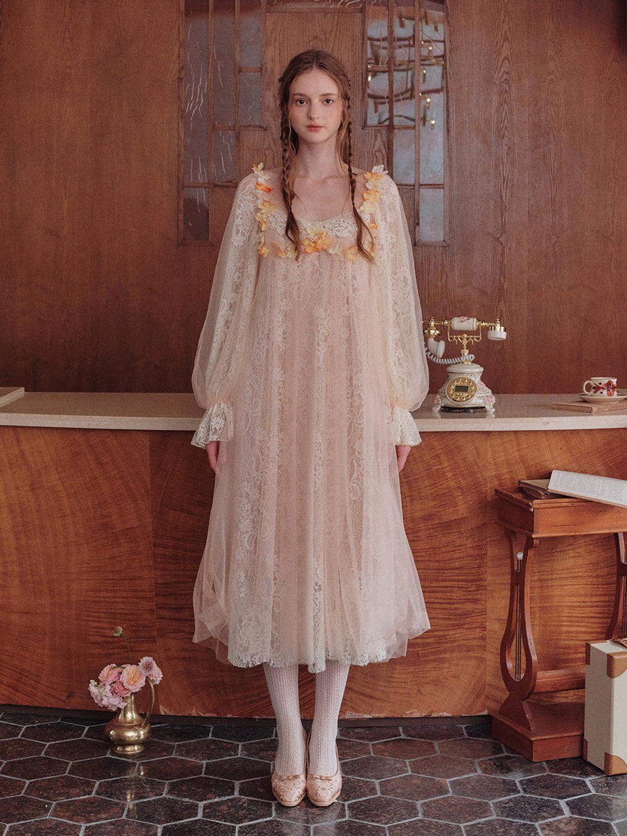 Sunset Blossom Lace Dress