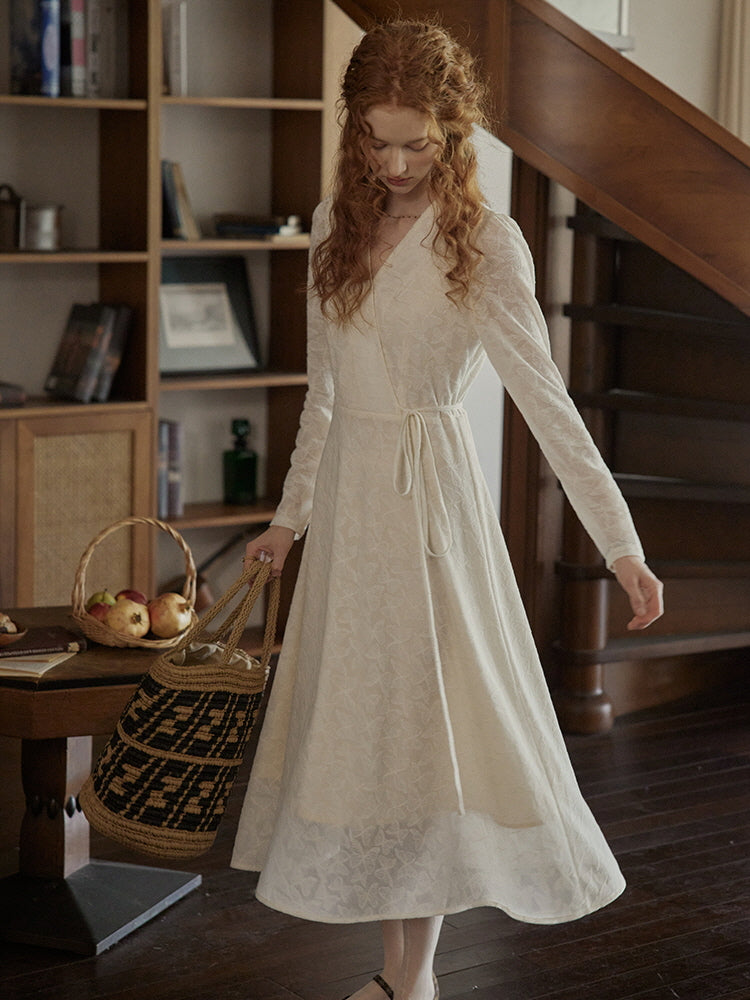 Whispering Petals Wrap Dress