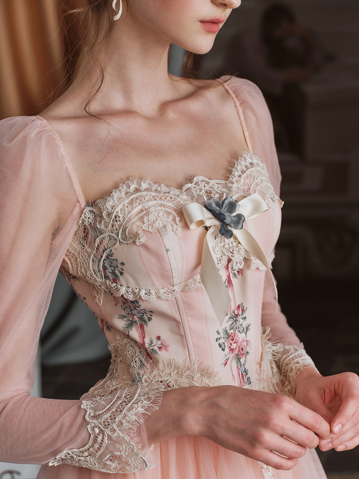 Floral Elegance Vintage Ball Gown
