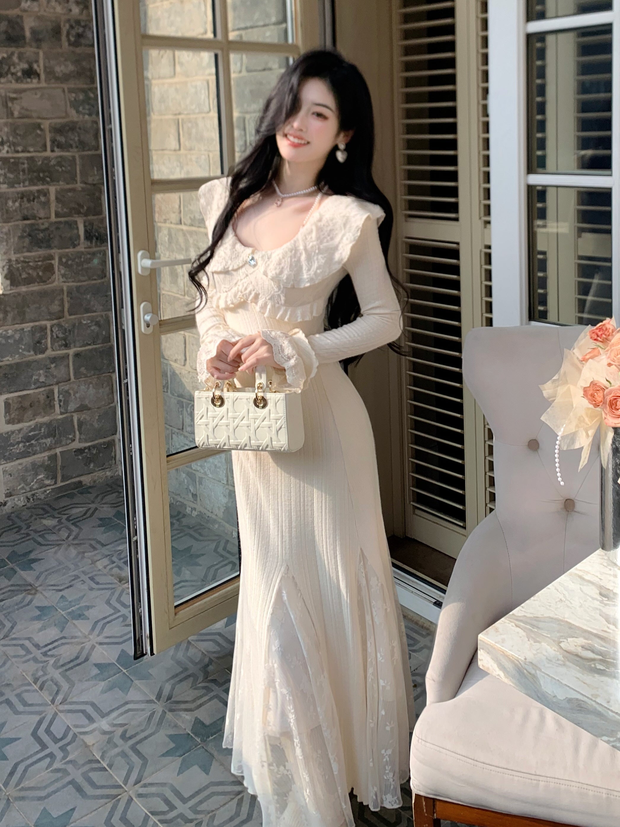 Princess Ruffle Lace Elegance Gown