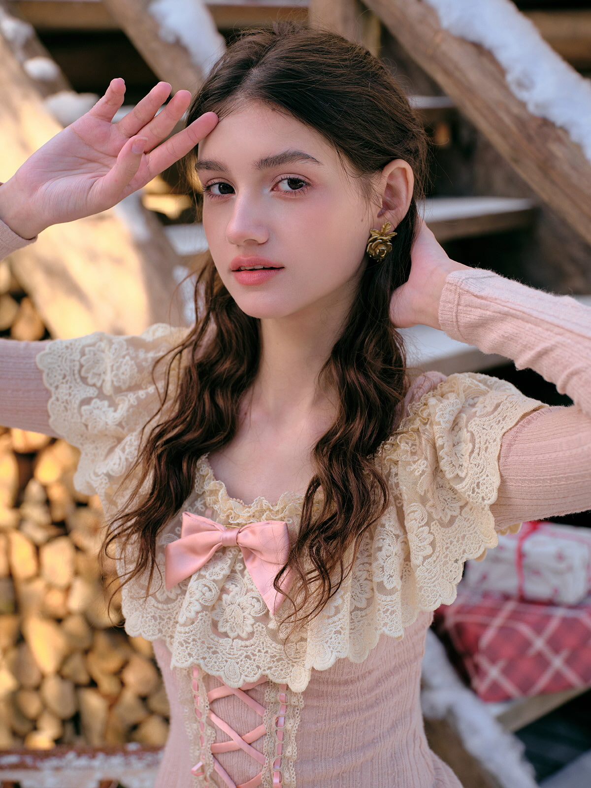 Vintage Lace Off-Shoulder Corset Top