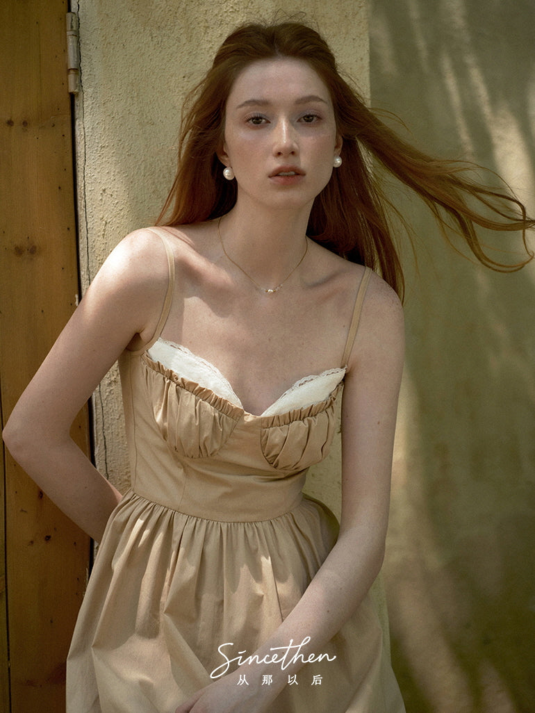 Amelia's Dreamy Beige Cottage Dress