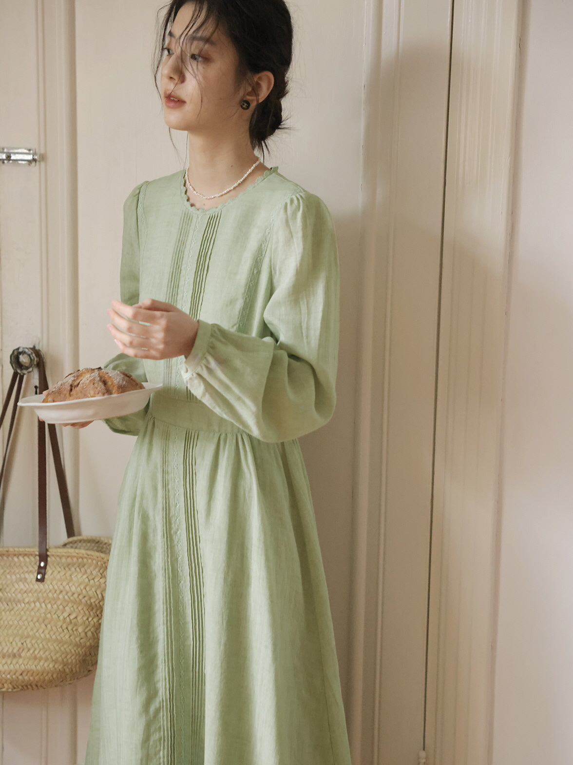 Sage Green Cottagecore Dress