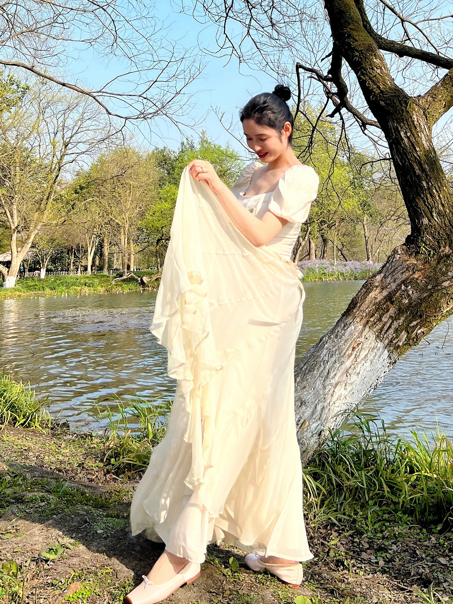 High-Waisted Fairy Chiffon Maxi Skirt