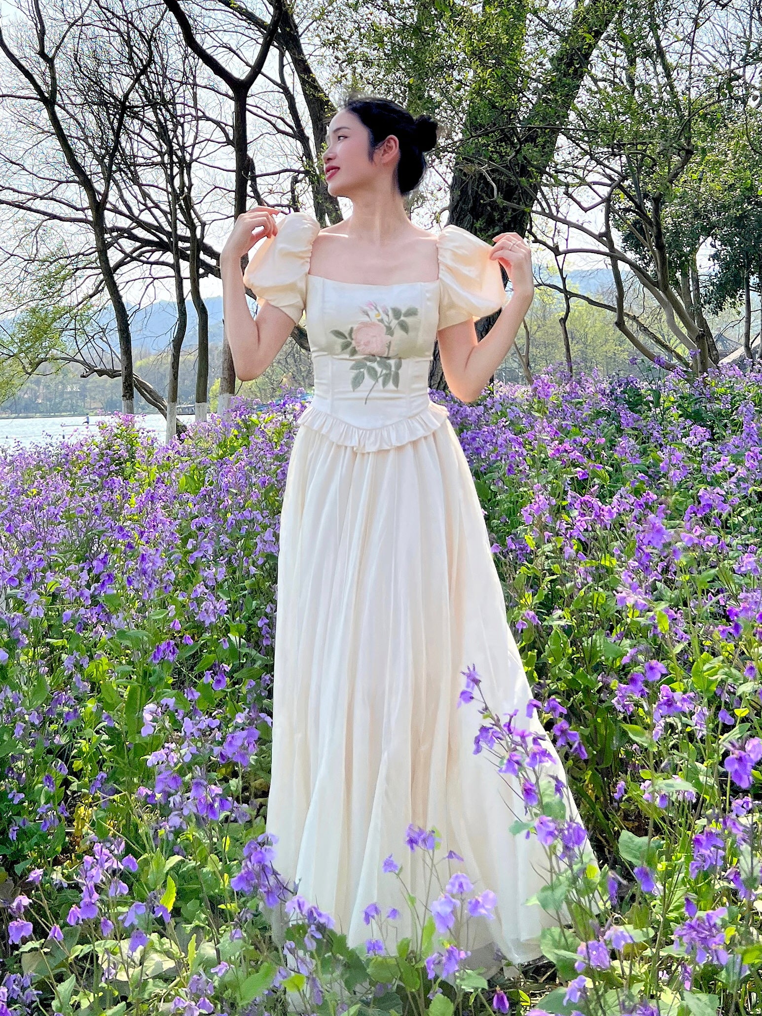 Romantic Rose Embroidered Corset Top