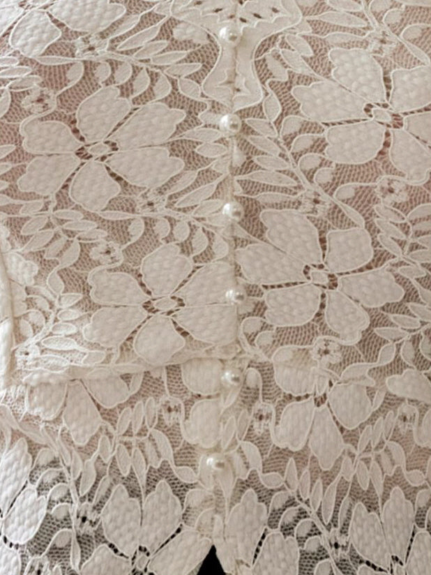 Elegant Lace Button Blouse