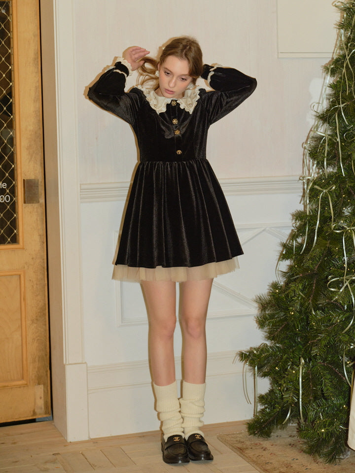 Midnight Velvet Doll Dress