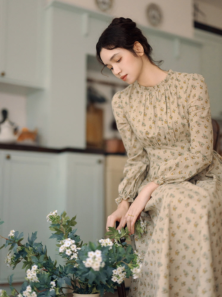 Vintage Floral Cottagecore Dress & Vest