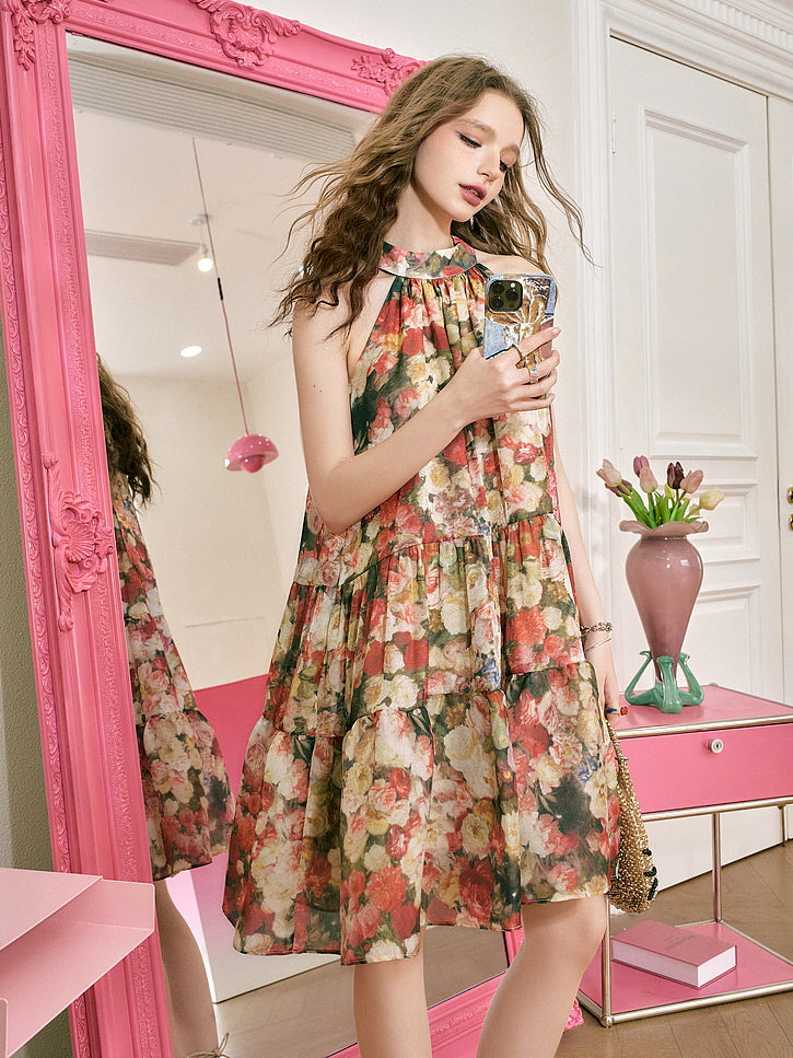 Enchanted Garden Halter Dress