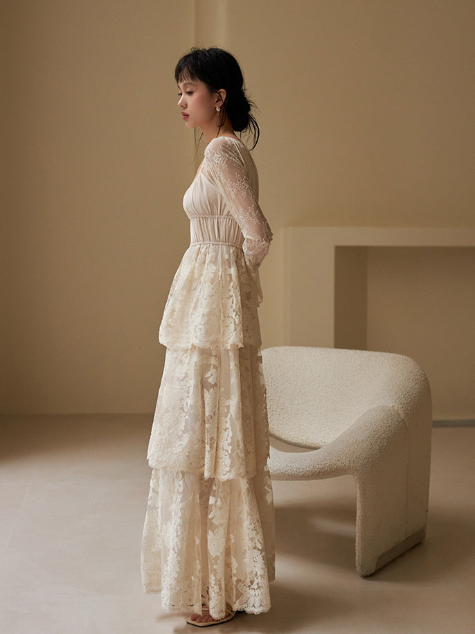 Ethereal Vintage Lace Princess Dress