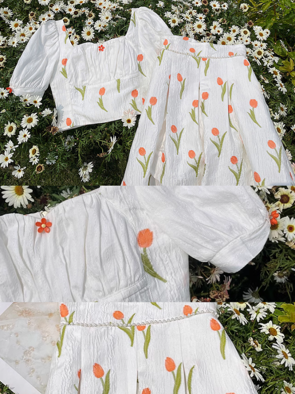 Floral Meadow Cottagecore Skirt
