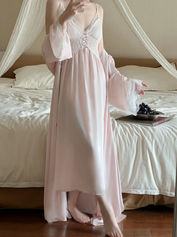 Blush Petal Veil Nightgown Set