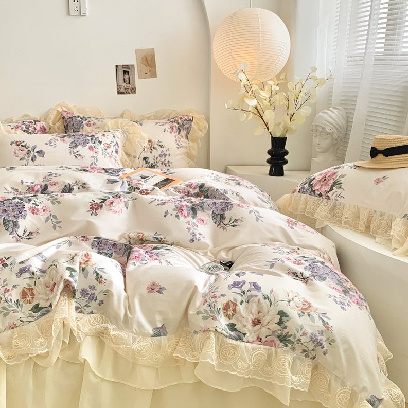 Romantic Pastoral Floral Cotton Bedding Set