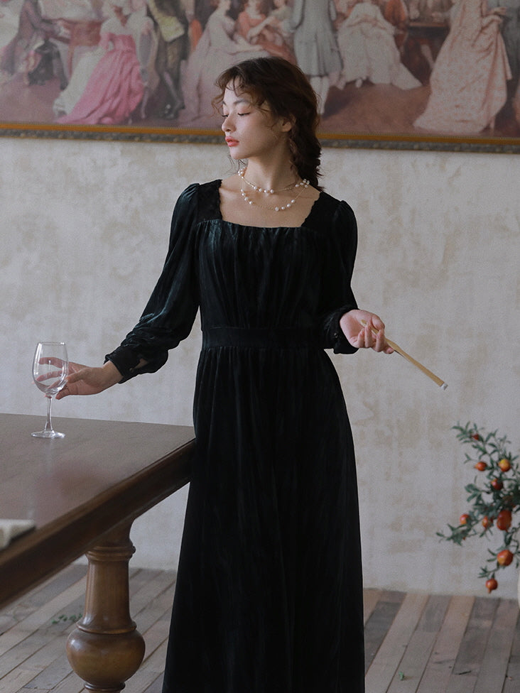 Black Velvet Charm Dress