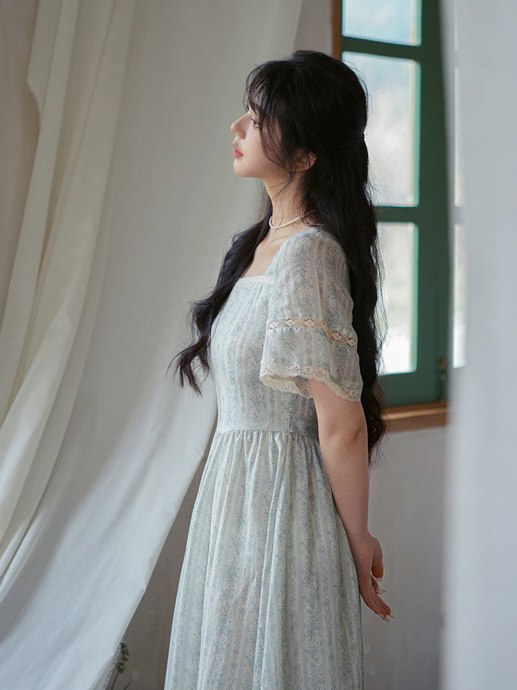 Emily's Sky Blue Floral Print Dress