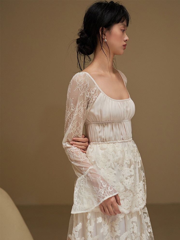 Ethereal Vintage Lace Princess Dress