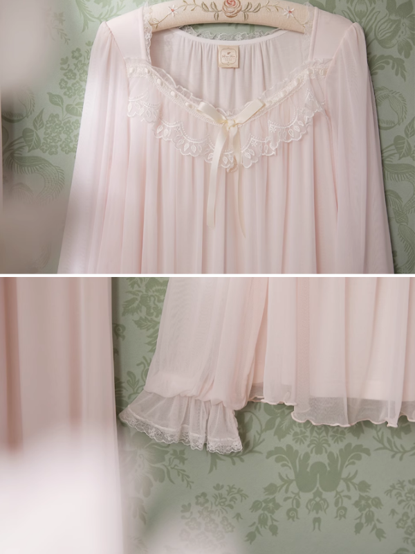 Ethereal Lace Lounge Pajama Set